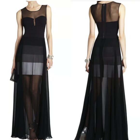 BCBGMAXAZRIA Black/White Bandage Maxi Alai Dress - Picture 1 of 5